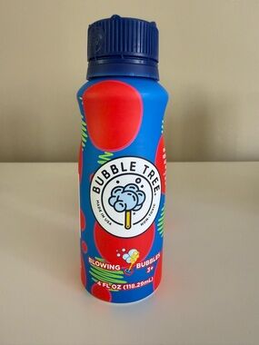 Kids Bubble Solution Bottle - Blue & Red